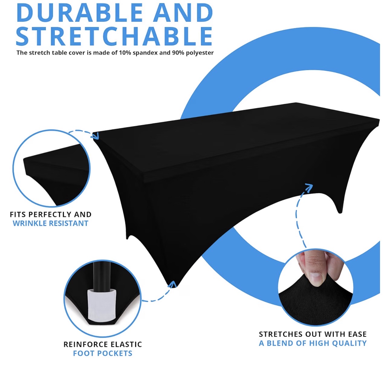 Elastic Stretch 8ft Table Cover view 2