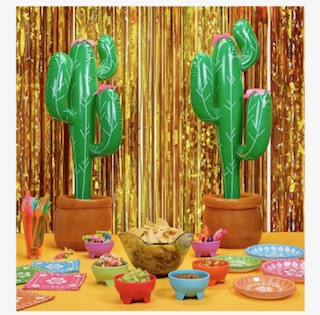 Inflatable plastic CACTUS with flower in Pot view 3