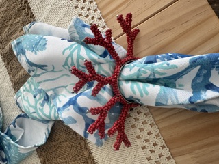 Coral Coastal Napkin Rings