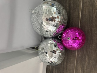 Pink 6in Disco Ball Décor view 2