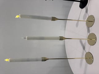 3 Gold Thin Straight Candlestick Holder view 7
