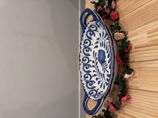 Set of 4 Condiment Bowls & 2 Platters— Greek Blue & White view 5