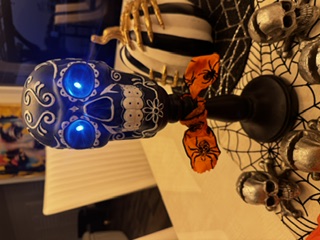 Halloween Black Skull lite up view 3