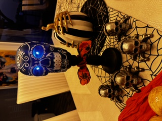 Halloween Black Skull lite up view 2