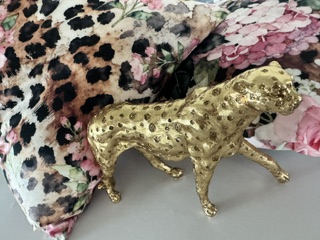 Set of 2 Leopard Pink Flower Pillow view 2