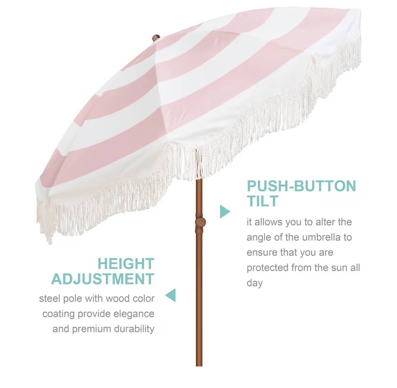 Boho Fringe Umbrella view 8