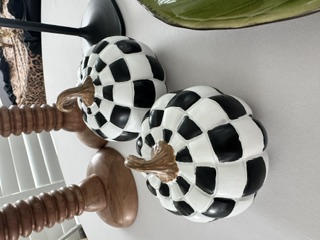 Checkered ( Dupe Makenzie- Childs ) Mini Pumpkins-2 view 4