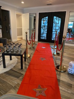 Set of 6 Stanchion Gold posts & 4 Red Velvet Ropes view 6