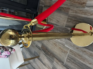 Set of 6 Stanchion Gold posts & 4 Red Velvet Ropes view 3