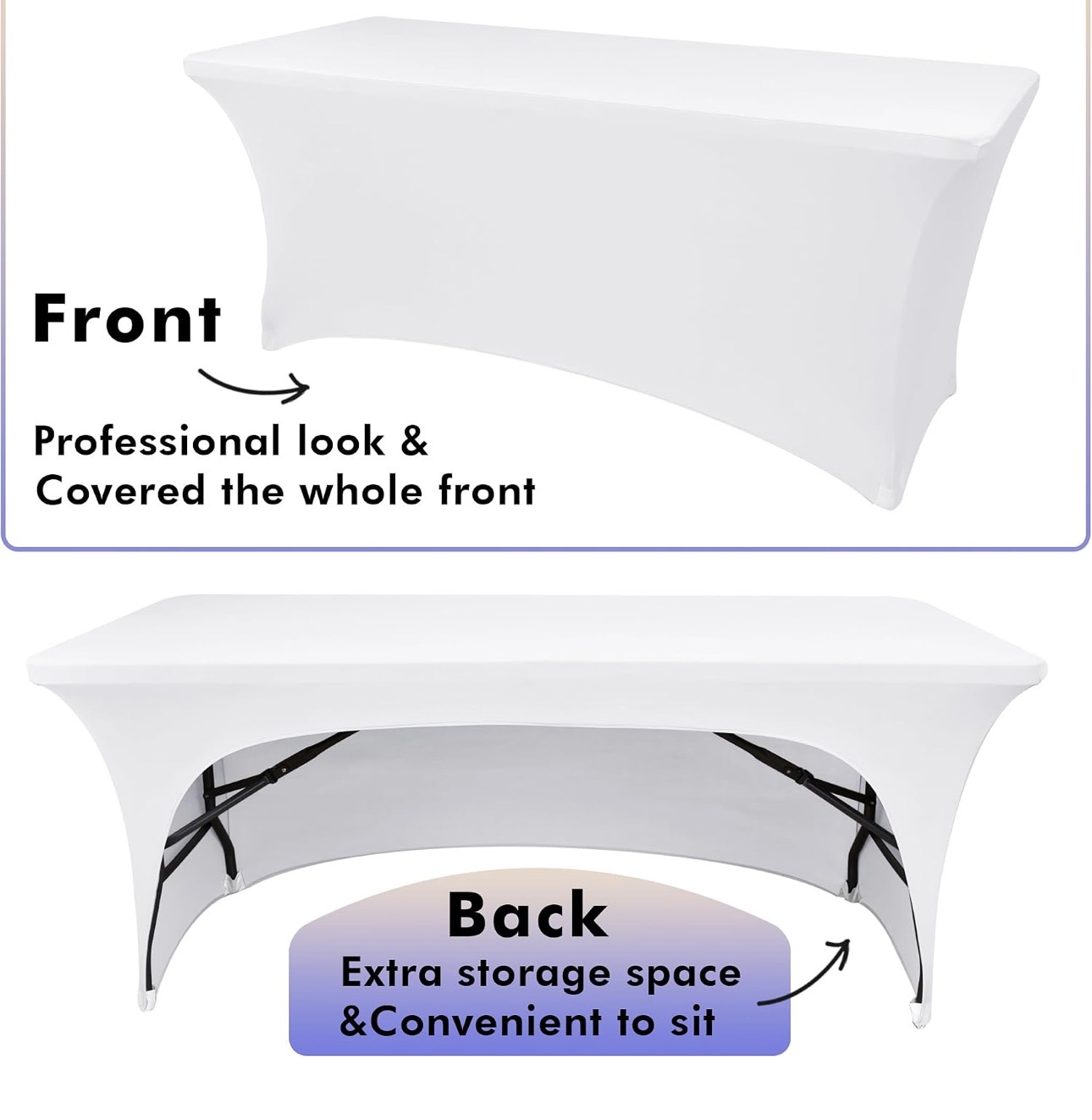 Elastic Stretch 1/2 Side Open Table Cover view 2