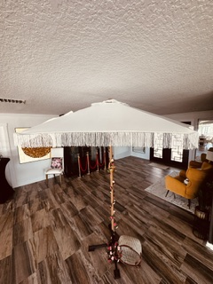 White Umbrella with Tassles view 3
