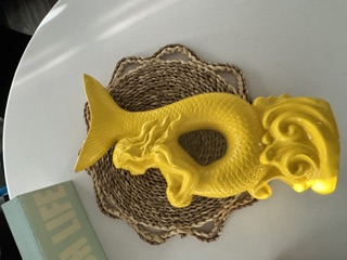 Yellow mermaid ceramic Vase view 2