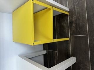 Yellow small 2 shelf side table
