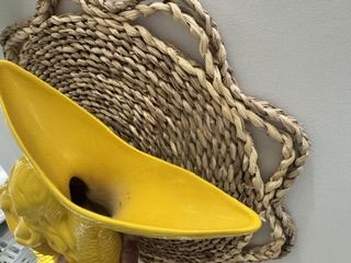 Yellow mermaid ceramic Vase view 4